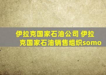 伊拉克国家石油公司 伊拉克国家石油销售组织somo